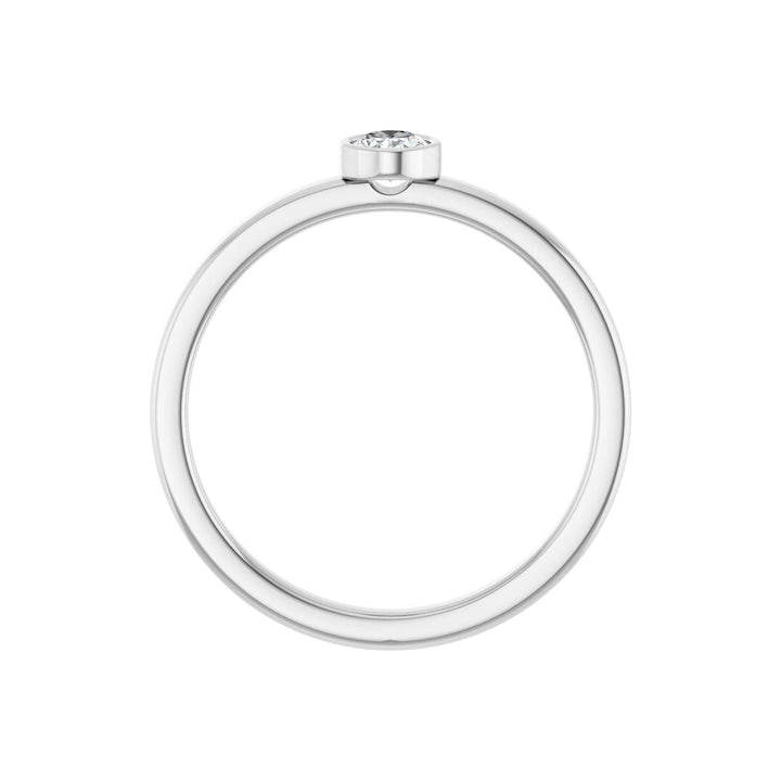 14K Oval Diamond Bezel Solitaire Ring