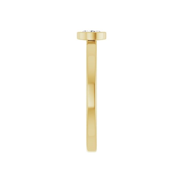 14K Oval Diamond Bezel Solitaire Ring