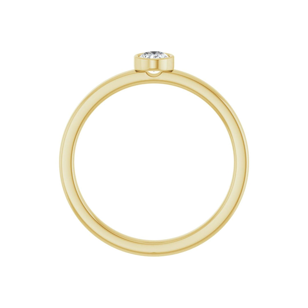 14K Oval Diamond Bezel Solitaire Ring