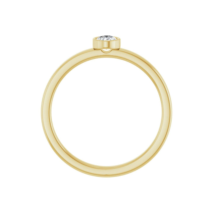 14K Oval Diamond Bezel Solitaire Ring