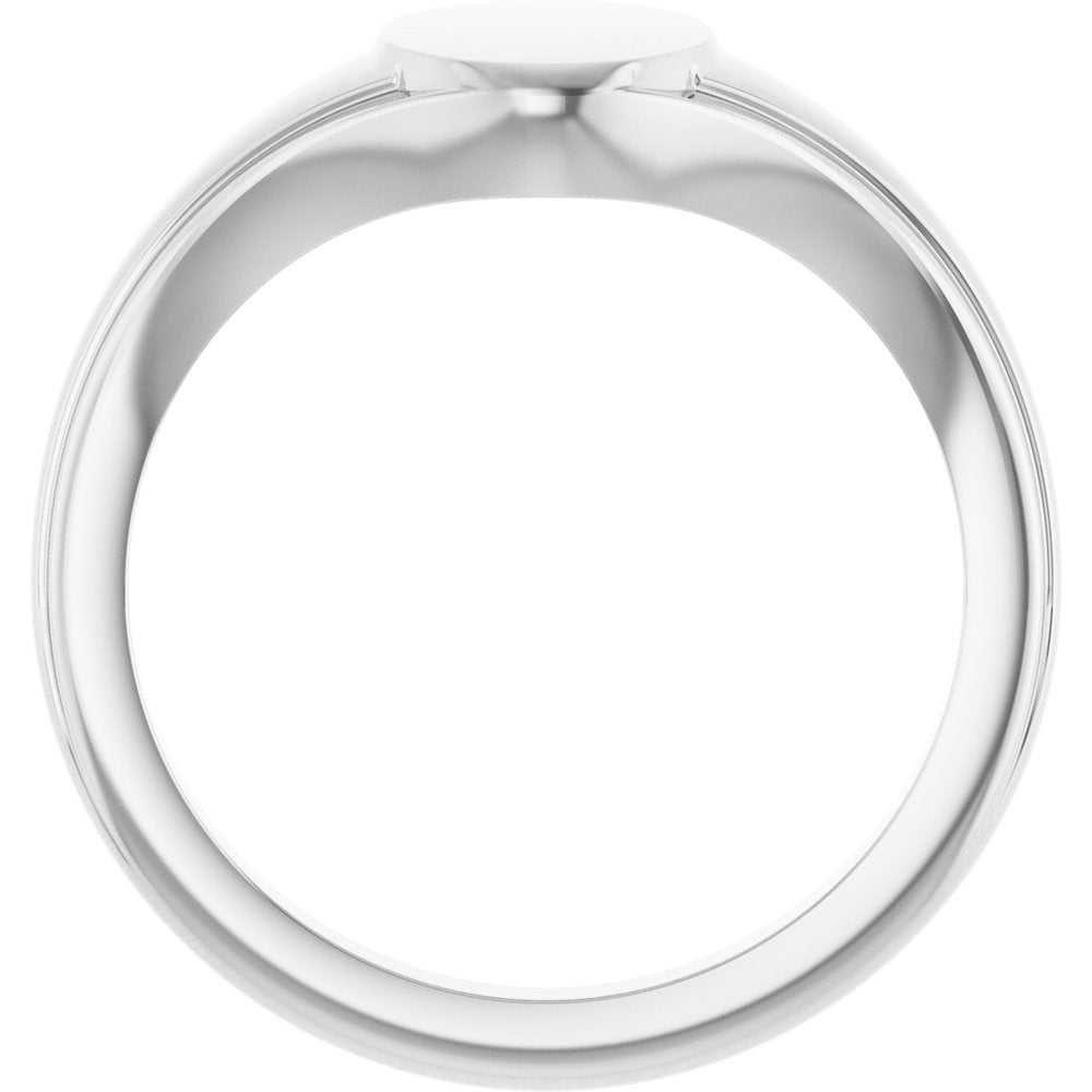 14K Oval Fluted Signet Ring