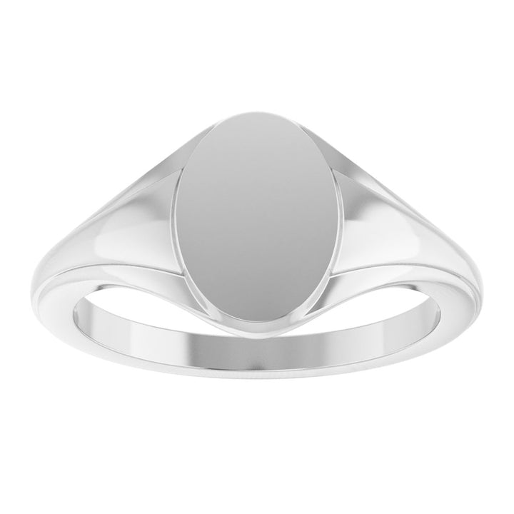 14K Oval Fluted Signet Ring