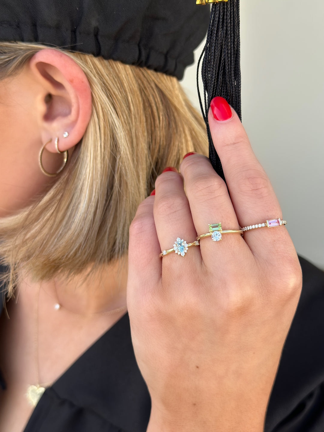 14K Oval Gemstone &amp; 1/6 CTW Natural Diamond Halo-Style Ring