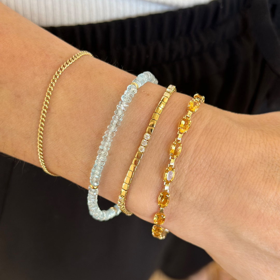 14K Oval Gemstone Line Bracelet-Embark Fine Jewelry