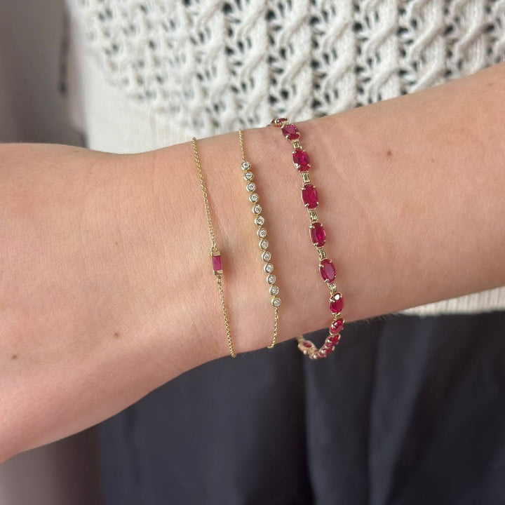 14K Oval Gemstone Line Bracelet-Embark Fine Jewelry