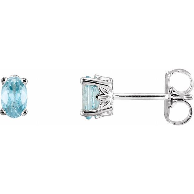 14K Oval Gemstone Studs-Embark Fine Jewelry