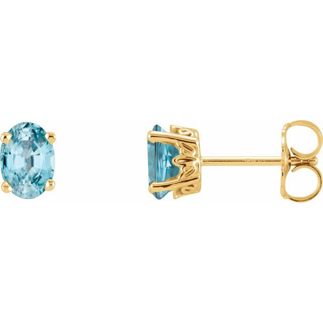 14K Oval Gemstone Studs-Embark Fine Jewelry