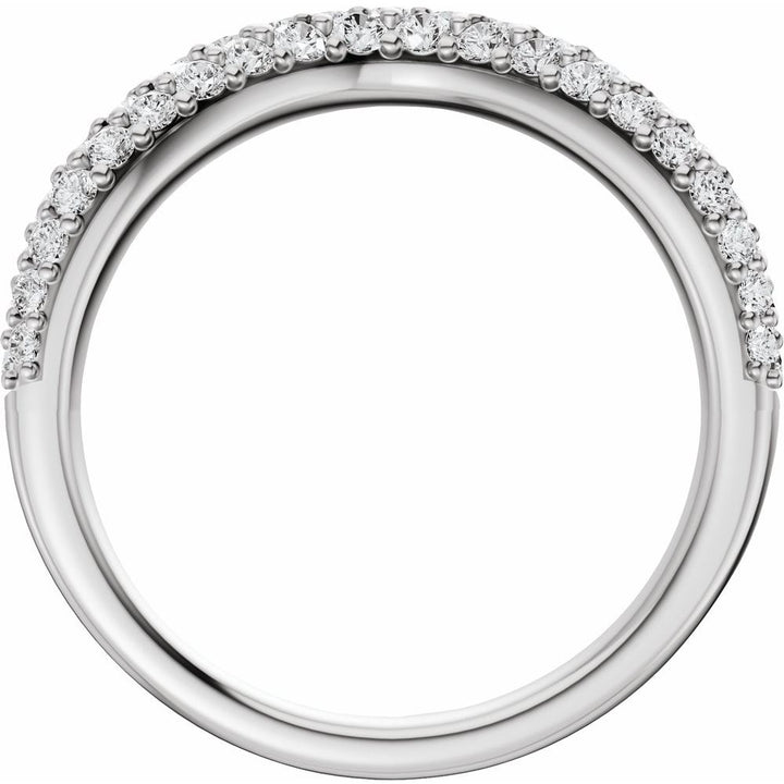 14K Pave Diamond Contour Band