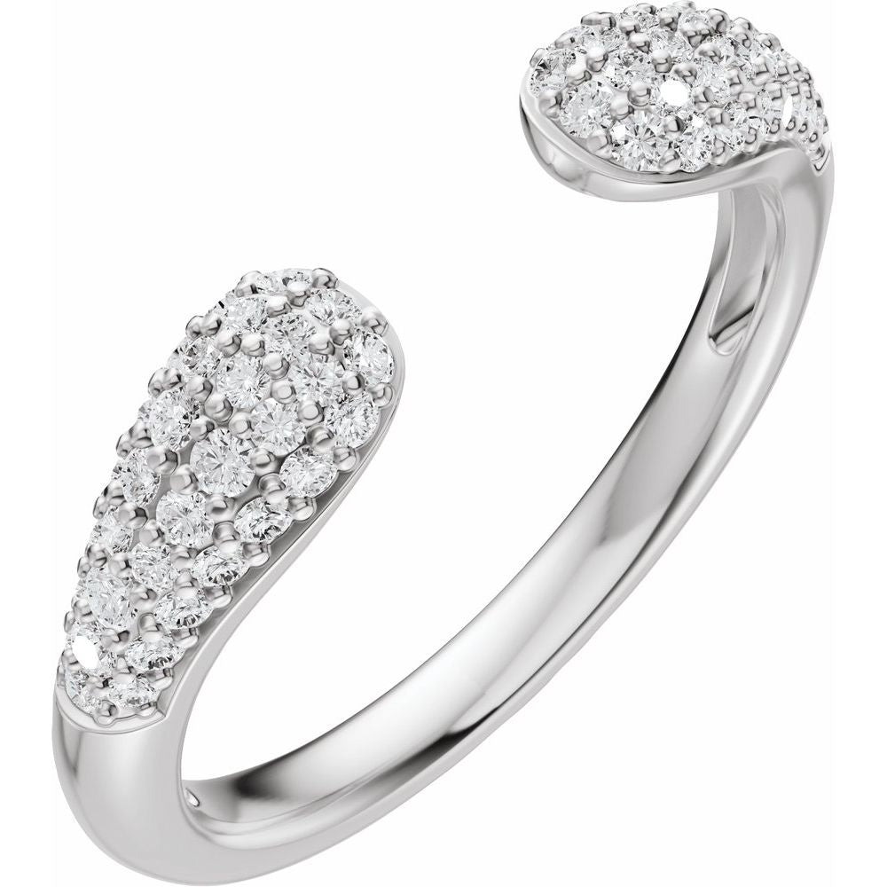 14K Pave Diamond Open Band