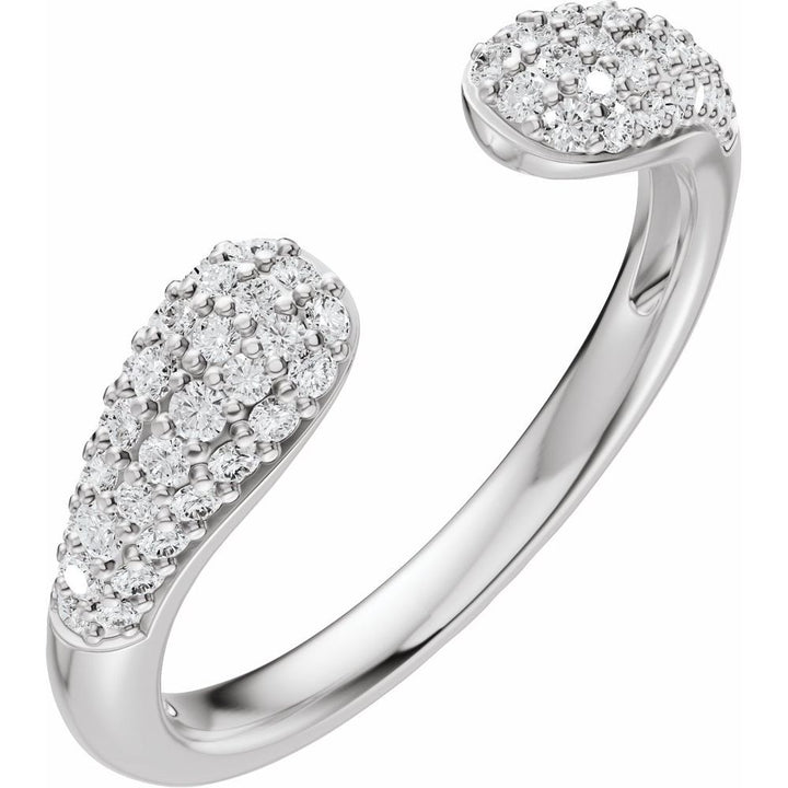 14K Pave Diamond Open Band