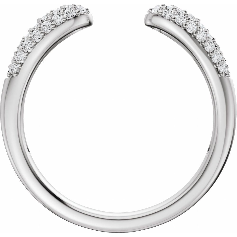 14K Pave Diamond Open Band