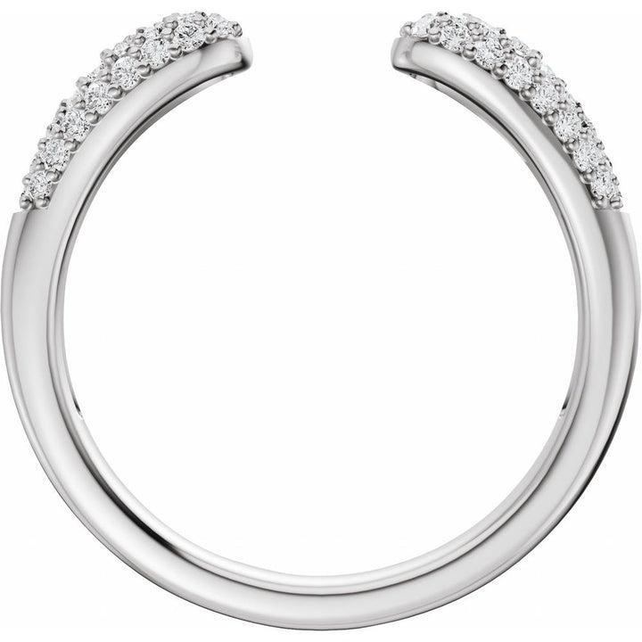 14K Pave Diamond Open Band