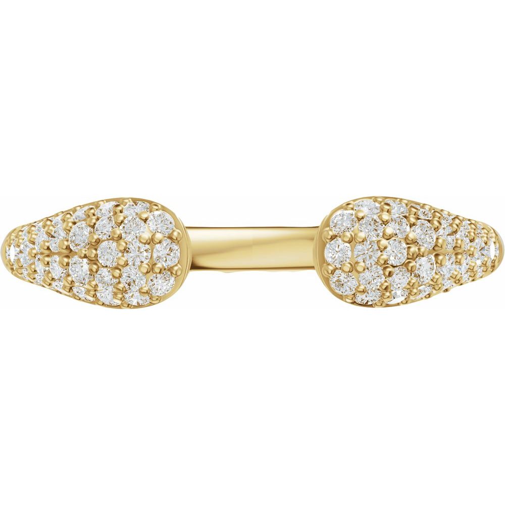 14K Pave Diamond Open Band