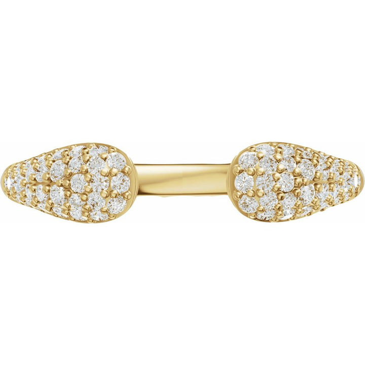 14K Pave Diamond Open Band