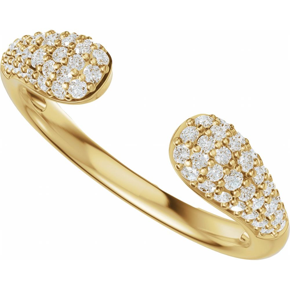 14K Pave Diamond Open Band