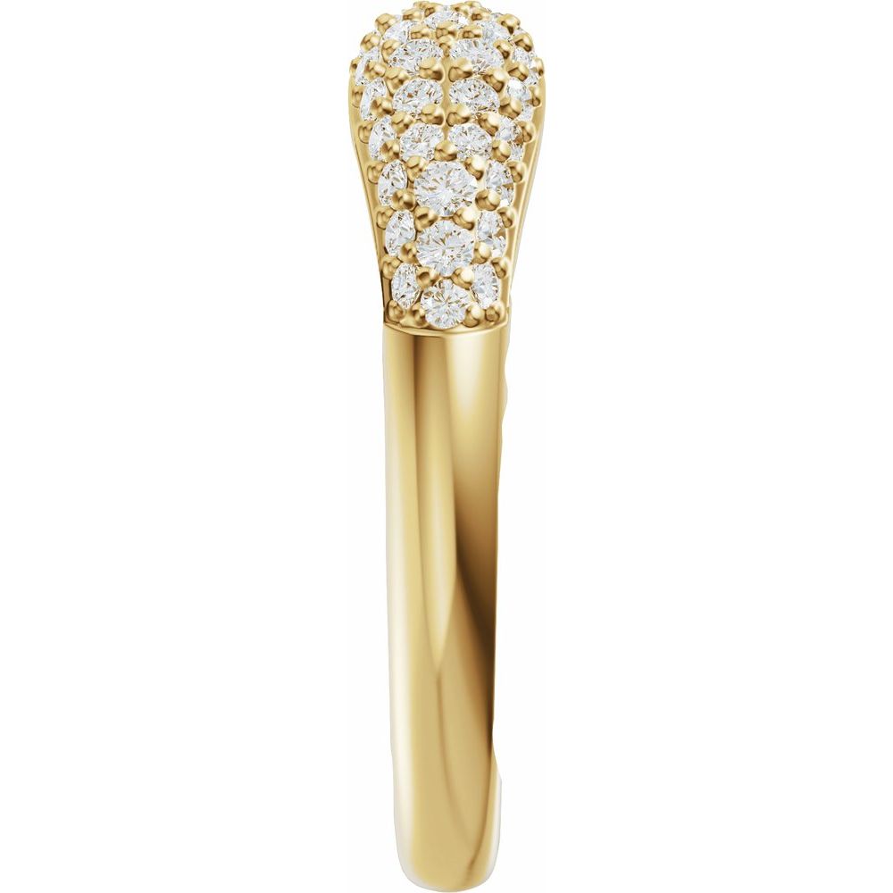 14K Pave Diamond Open Band
