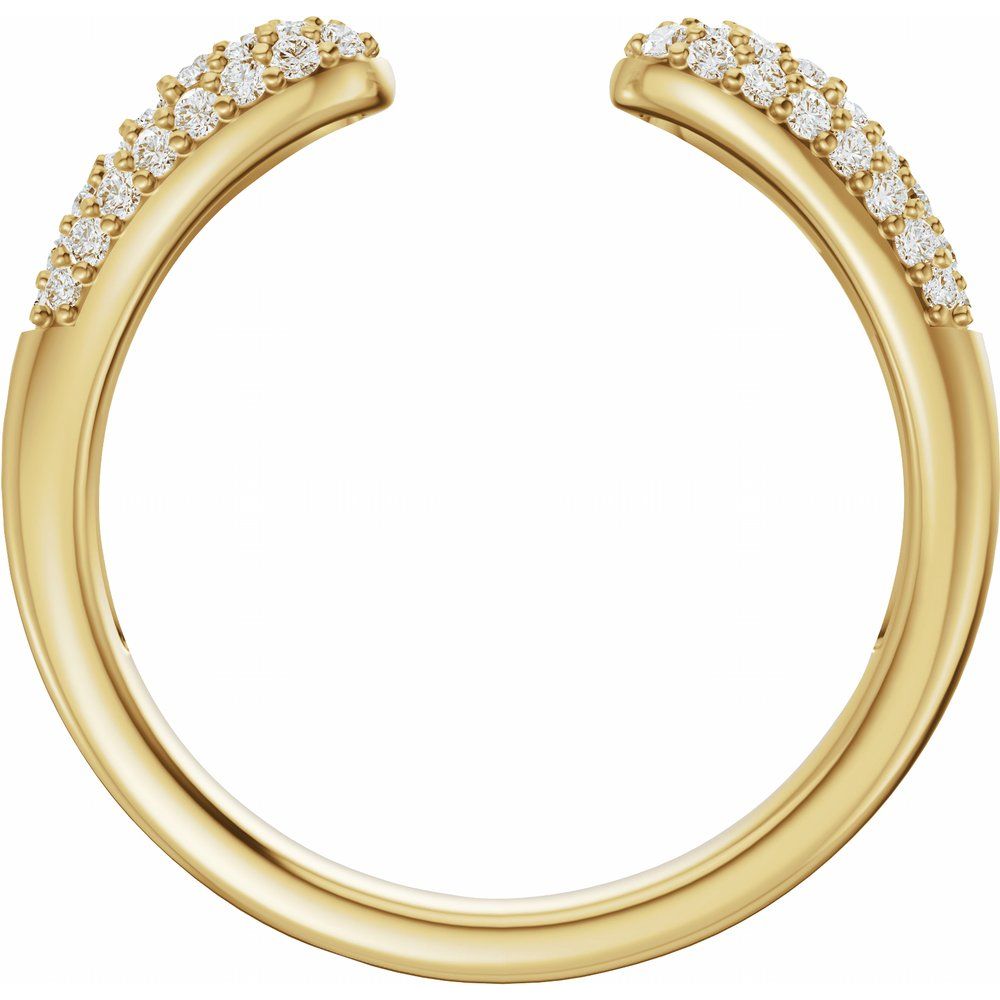 14K Pave Diamond Open Band