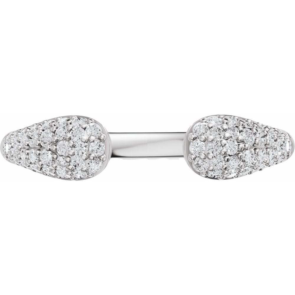 14K Pave Diamond Open Band