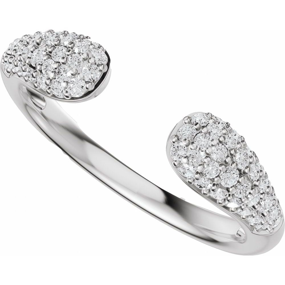 14K Pave Diamond Open Band