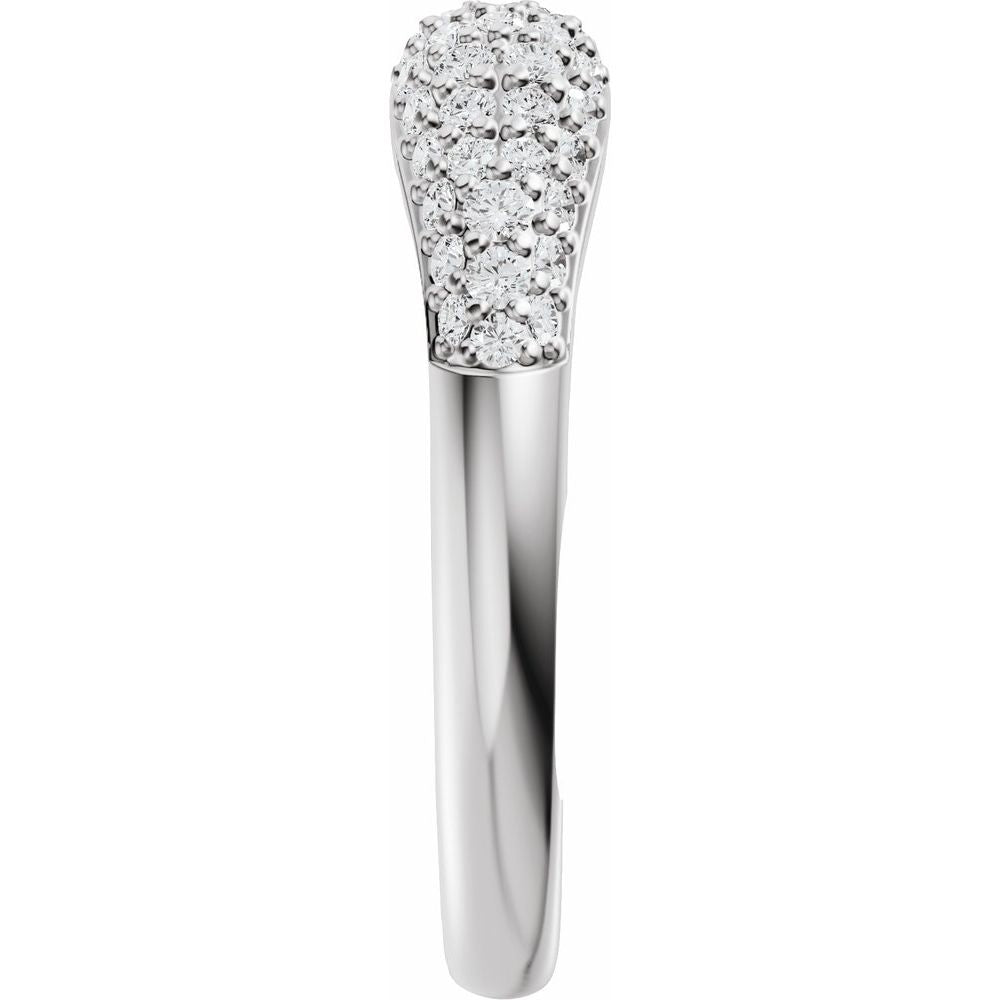 14K Pave Diamond Open Band
