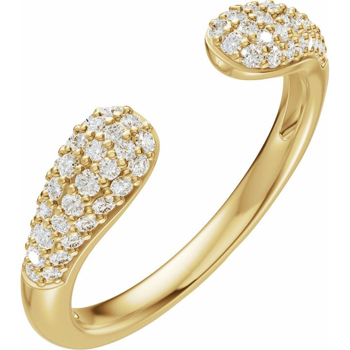 14K Pave Diamond Open Band
