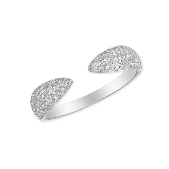 14K Pave Open Claw Ring