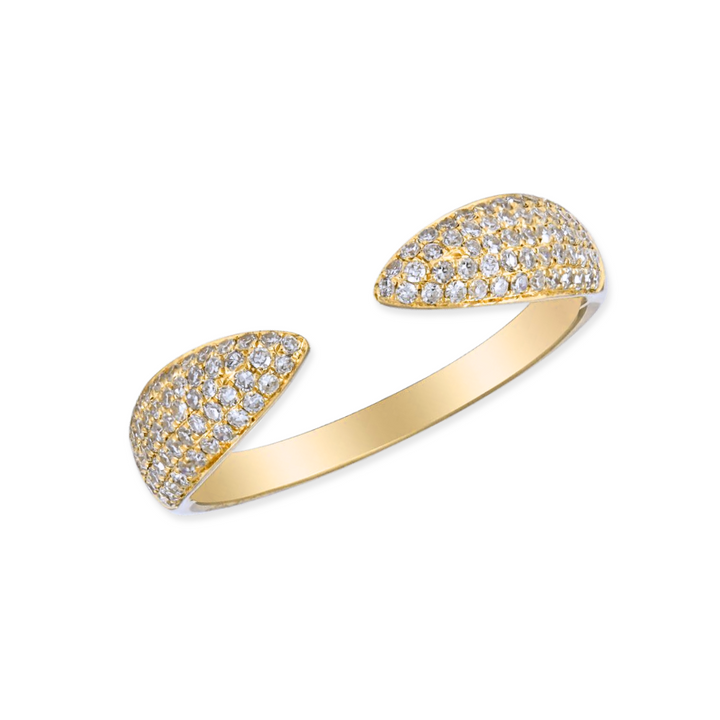14K Pave Open Claw Ring