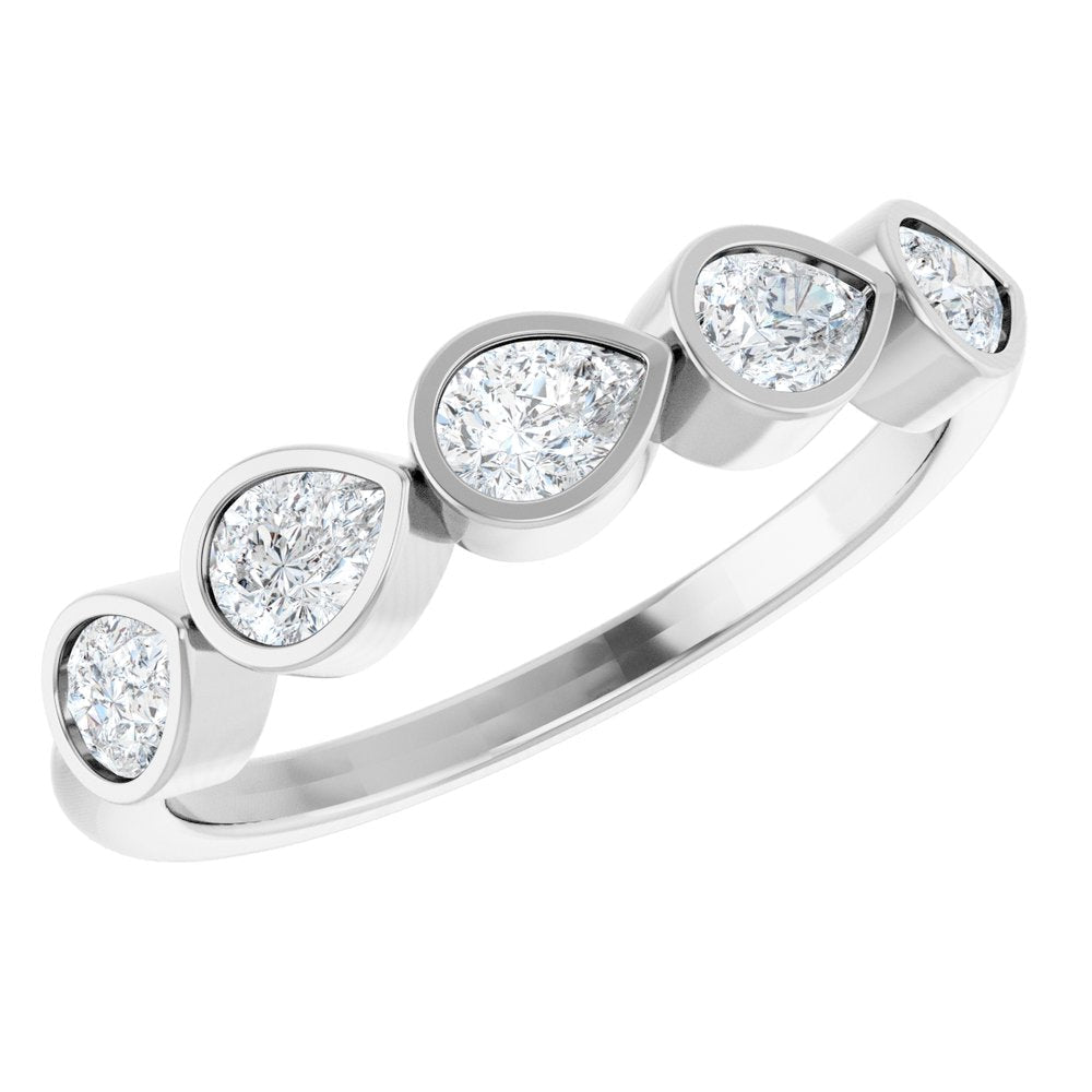 14K Pear Bezel Diamond Anniversary Band