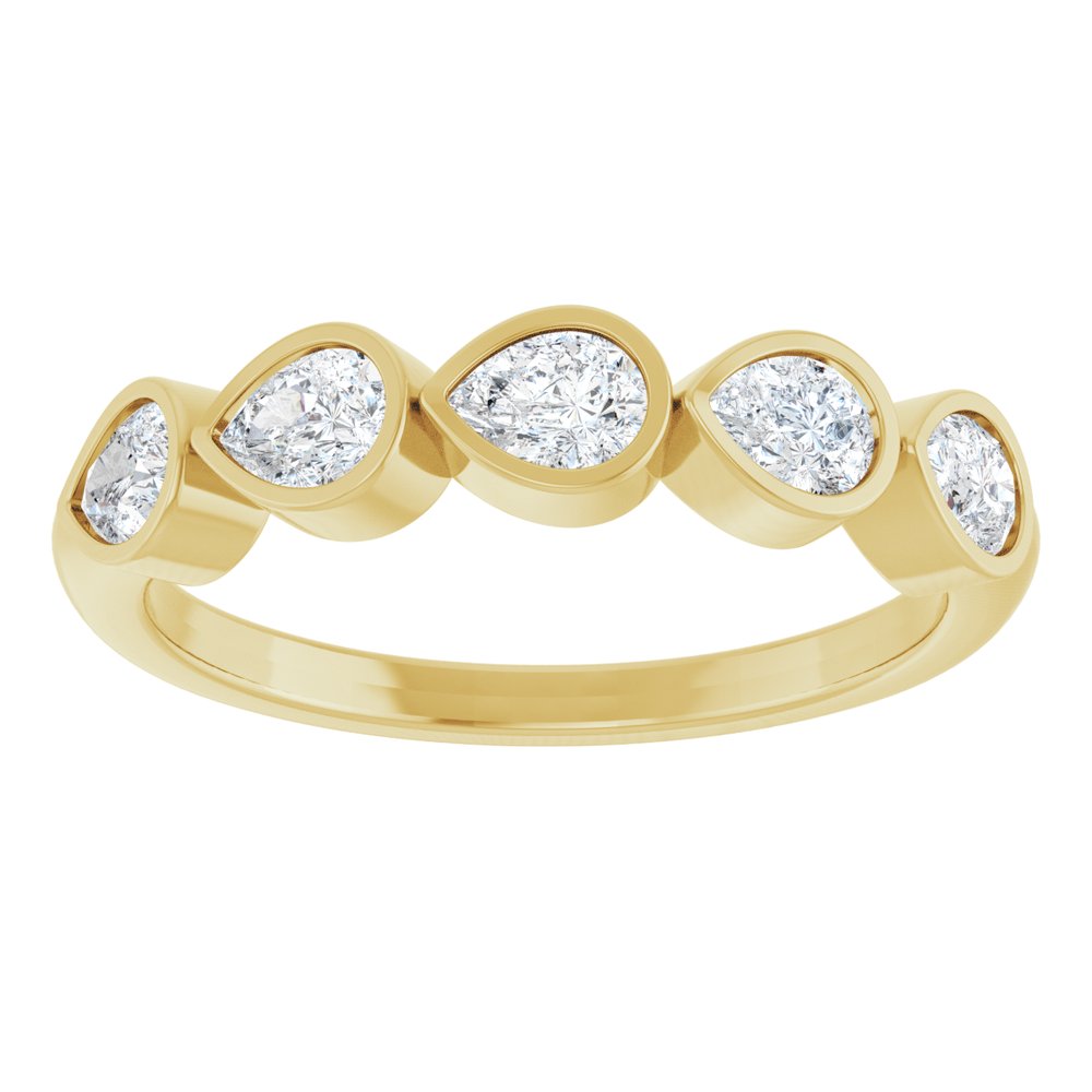 14K Pear Bezel Diamond Anniversary Band