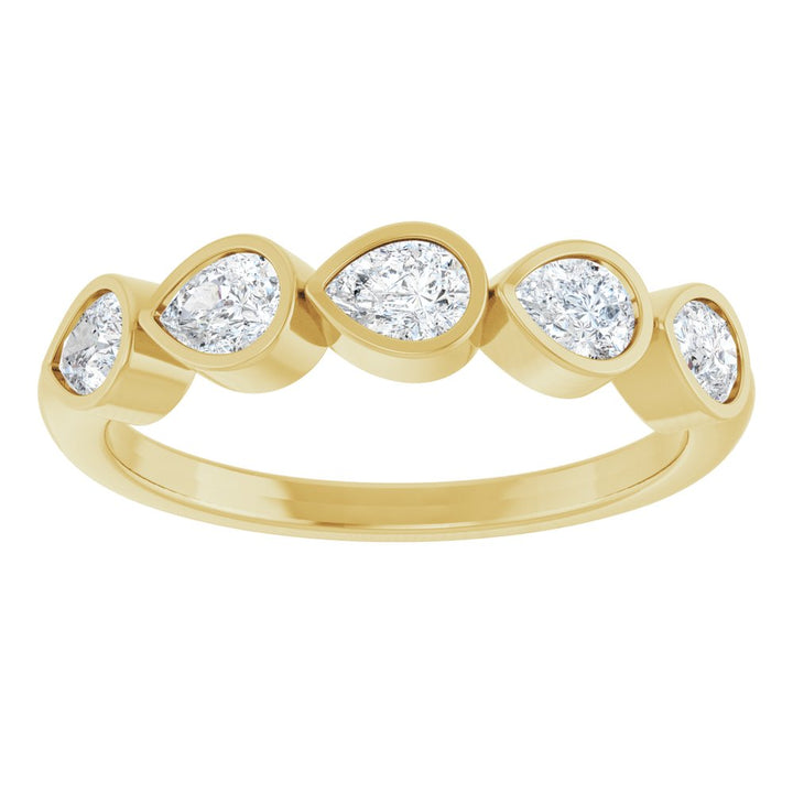 14K Pear Bezel Diamond Anniversary Band