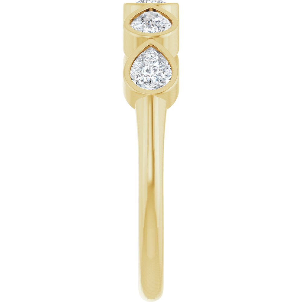 14K Pear Bezel Diamond Anniversary Band
