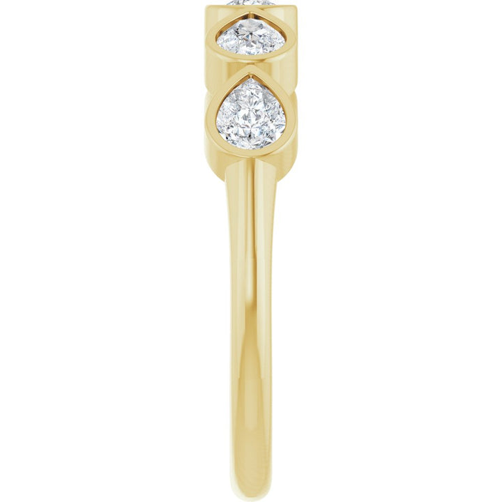 14K Pear Bezel Diamond Anniversary Band