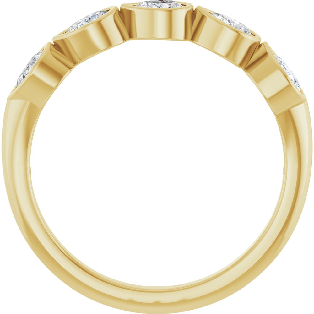14K Pear Bezel Diamond Anniversary Band