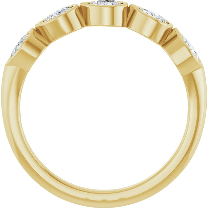 14K Pear Bezel Diamond Anniversary Band