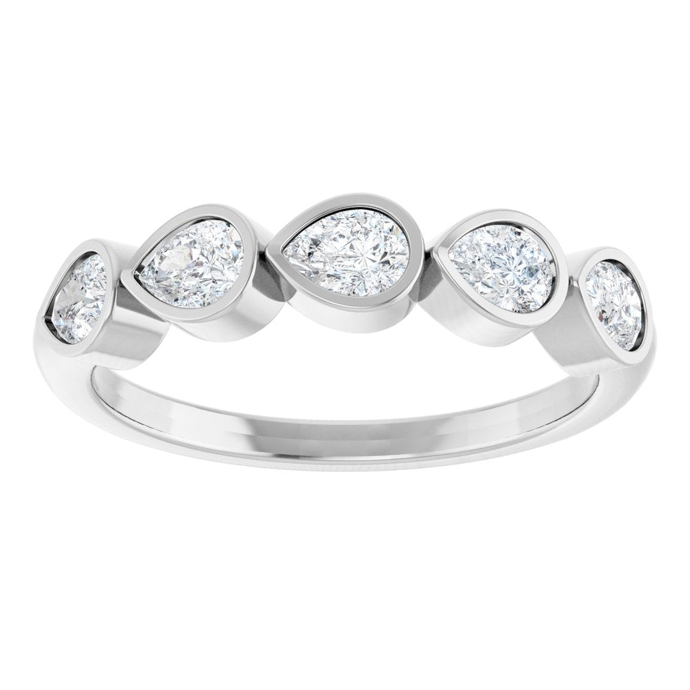 14K Pear Bezel Diamond Anniversary Band