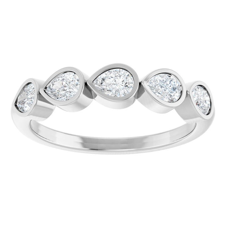 14K Pear Bezel Diamond Anniversary Band
