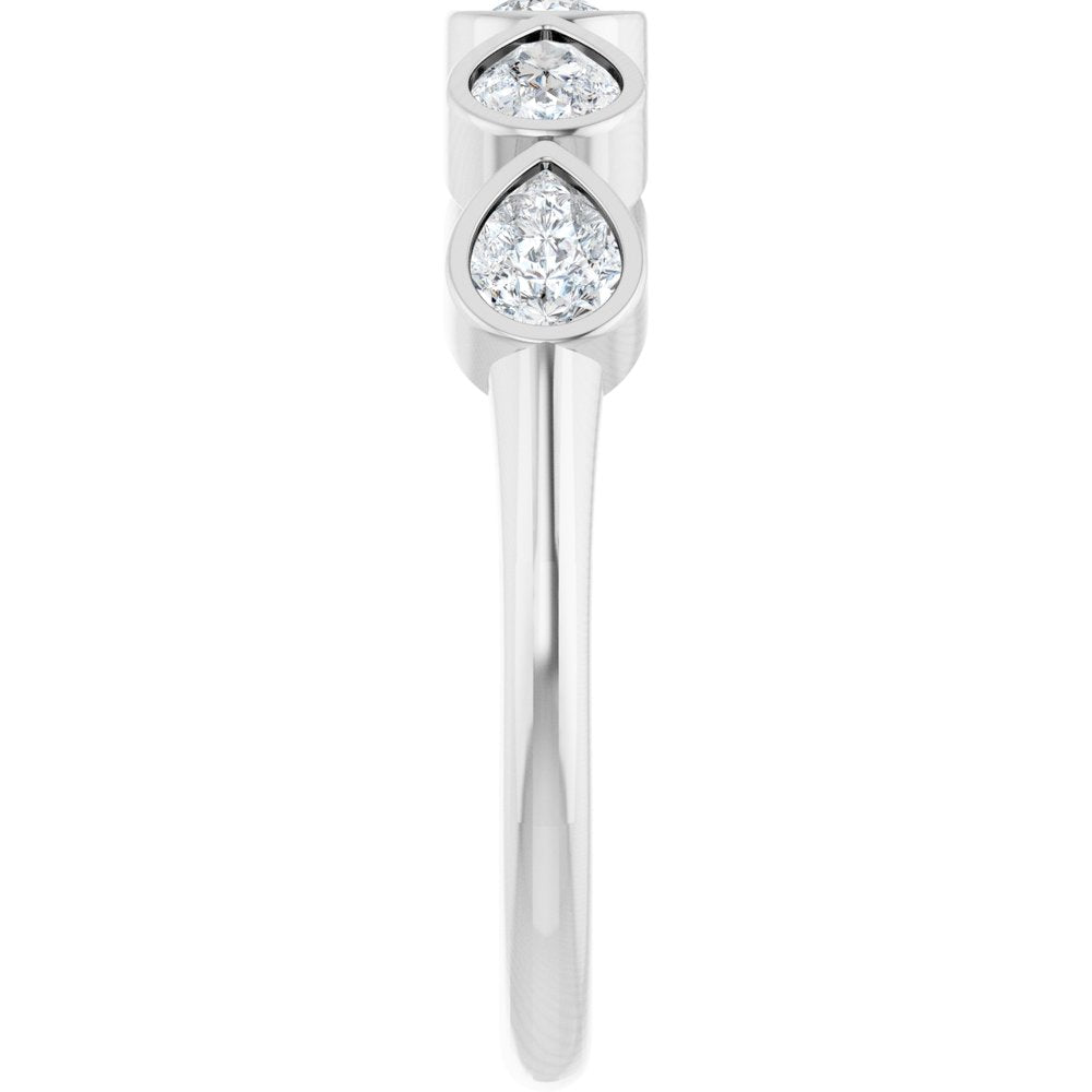 14K Pear Bezel Diamond Anniversary Band