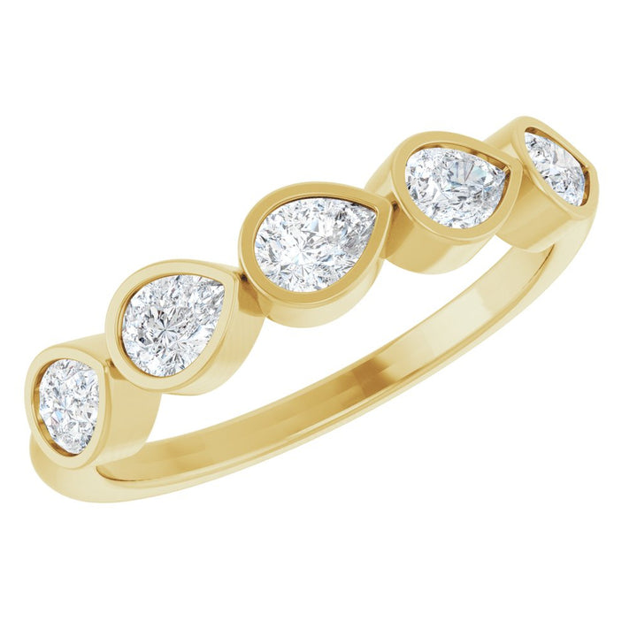 14K Pear Bezel Diamond Anniversary Band