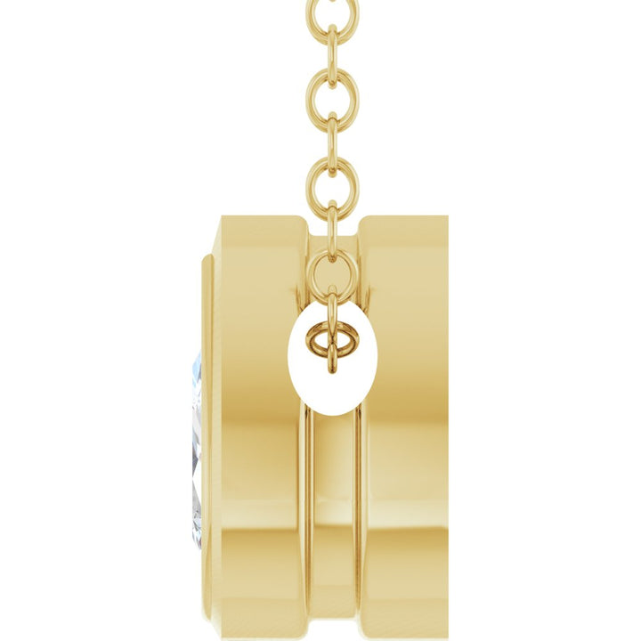 14K Pear Bezel Diamond Solitaire Necklace