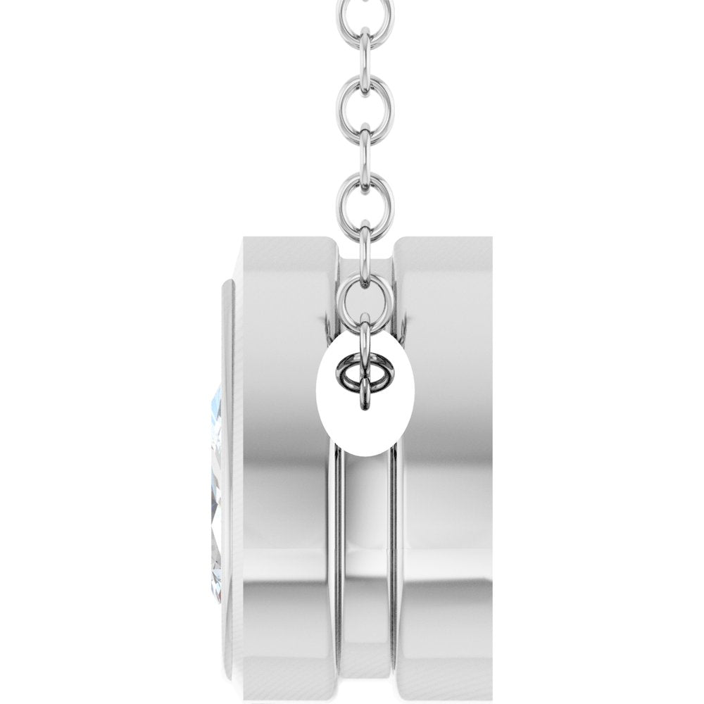 14K Pear Bezel Diamond Solitaire Necklace