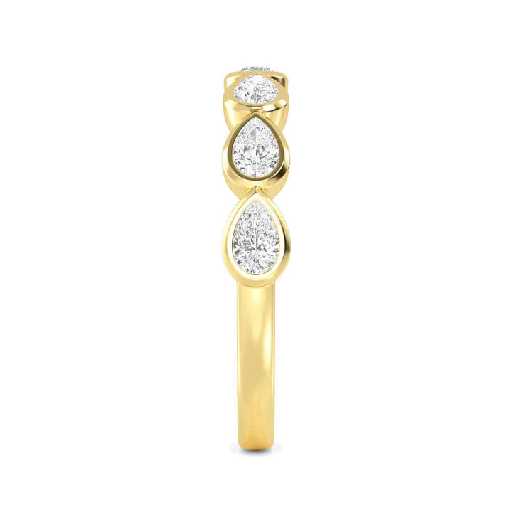14K Pear Diamond Bezel Anniversary Ring