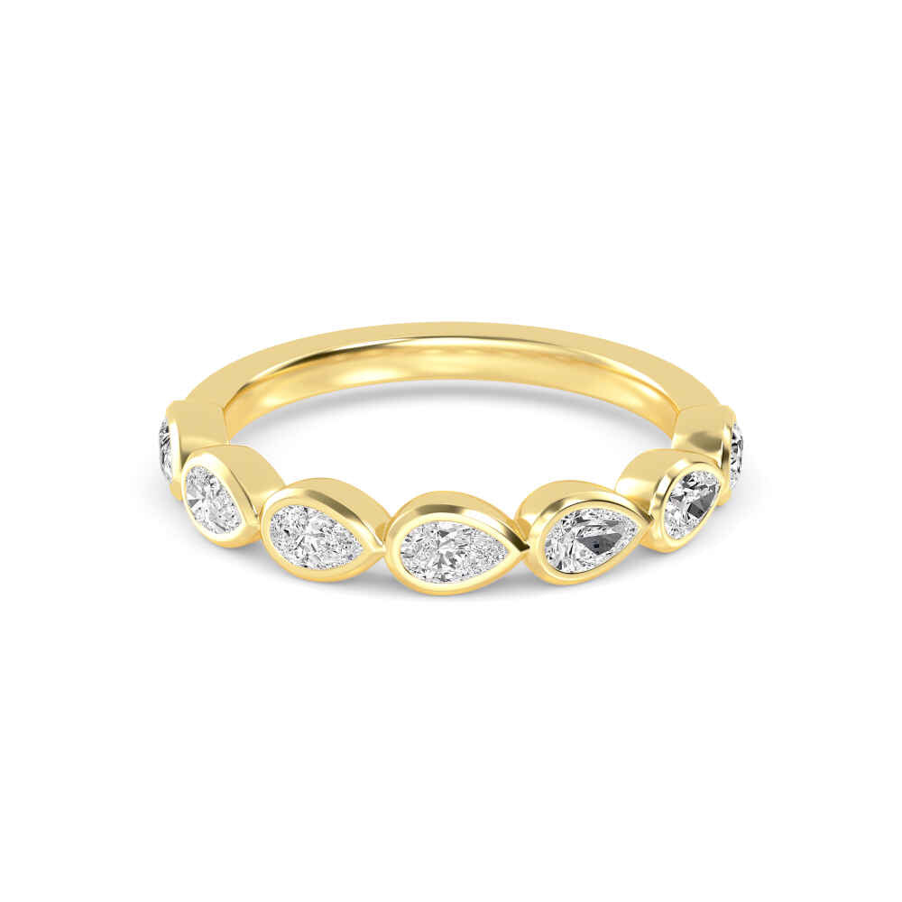 14K Pear Diamond Bezel Anniversary Ring