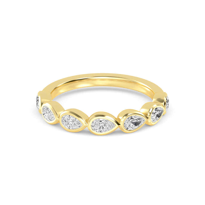 14K Pear Diamond Bezel Anniversary Ring