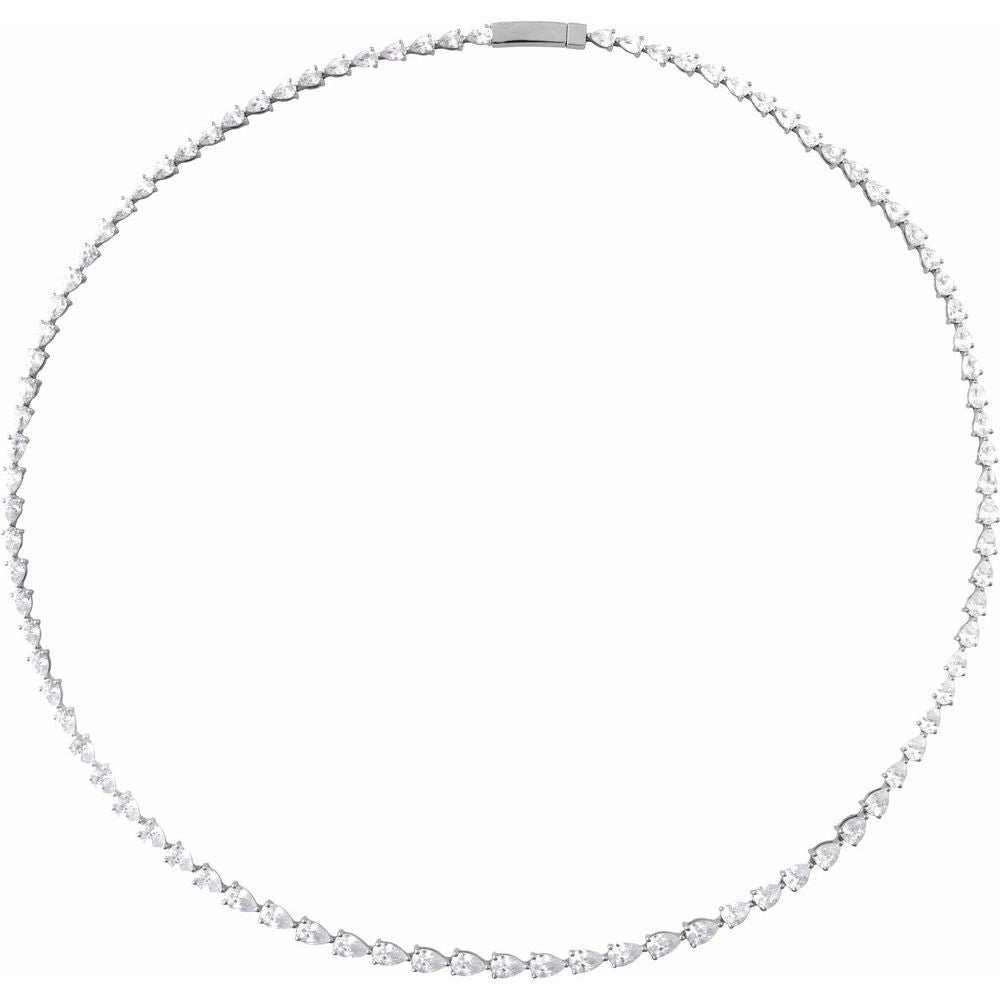 14K Pear Diamond Line Necklace