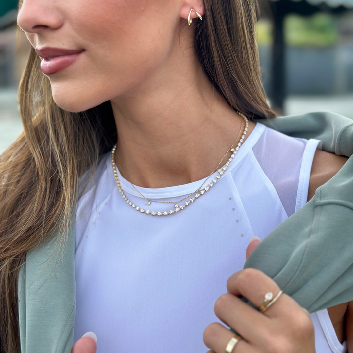 14K Pear Diamond Line Necklace