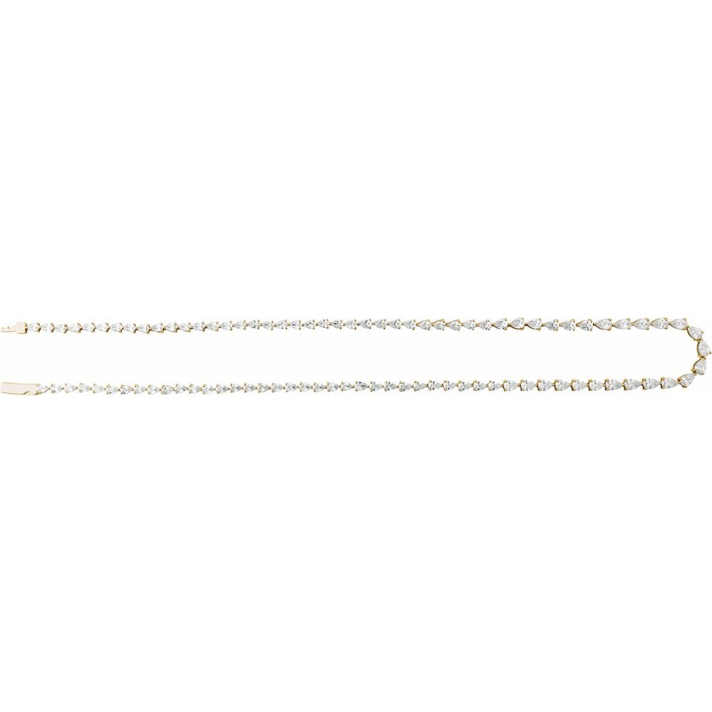 14K Pear Diamond Line Necklace