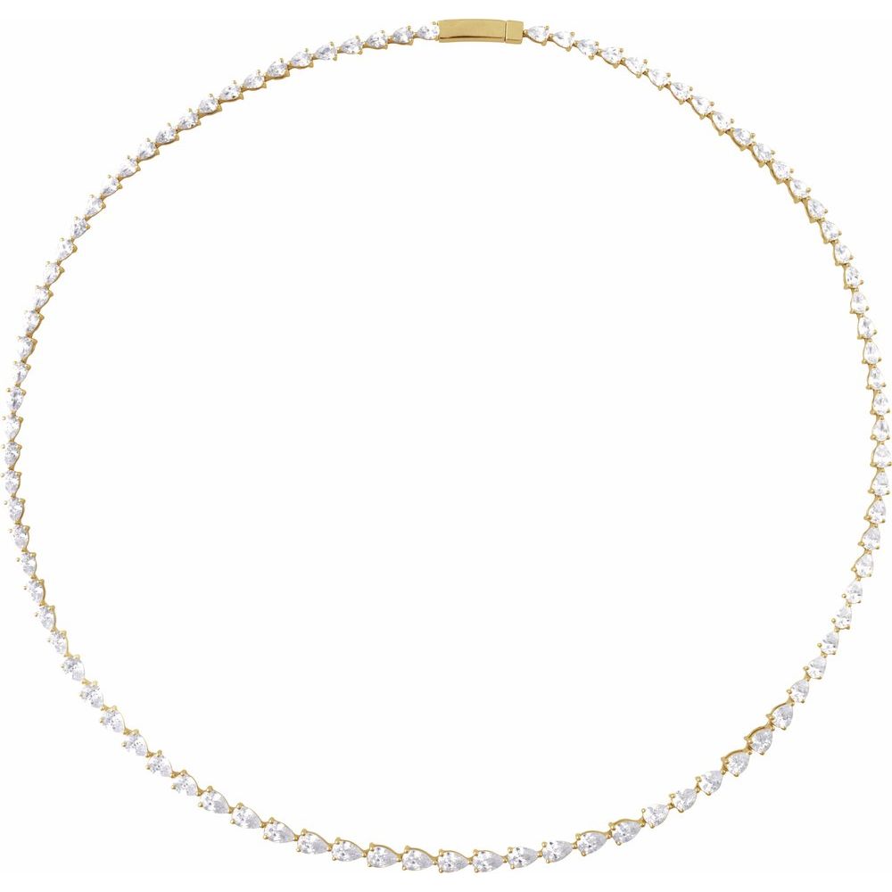 14K Pear Diamond Line Necklace