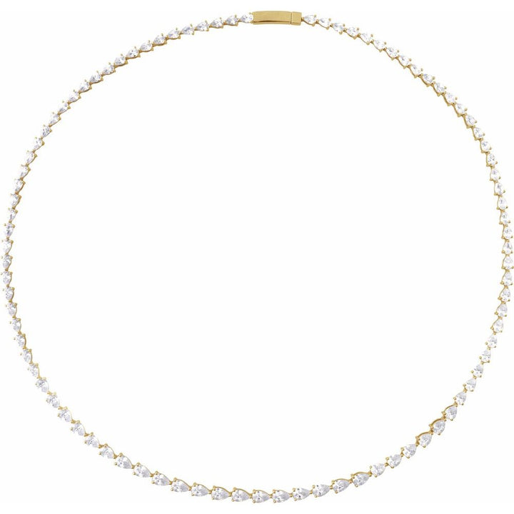 14K Pear Diamond Line Necklace