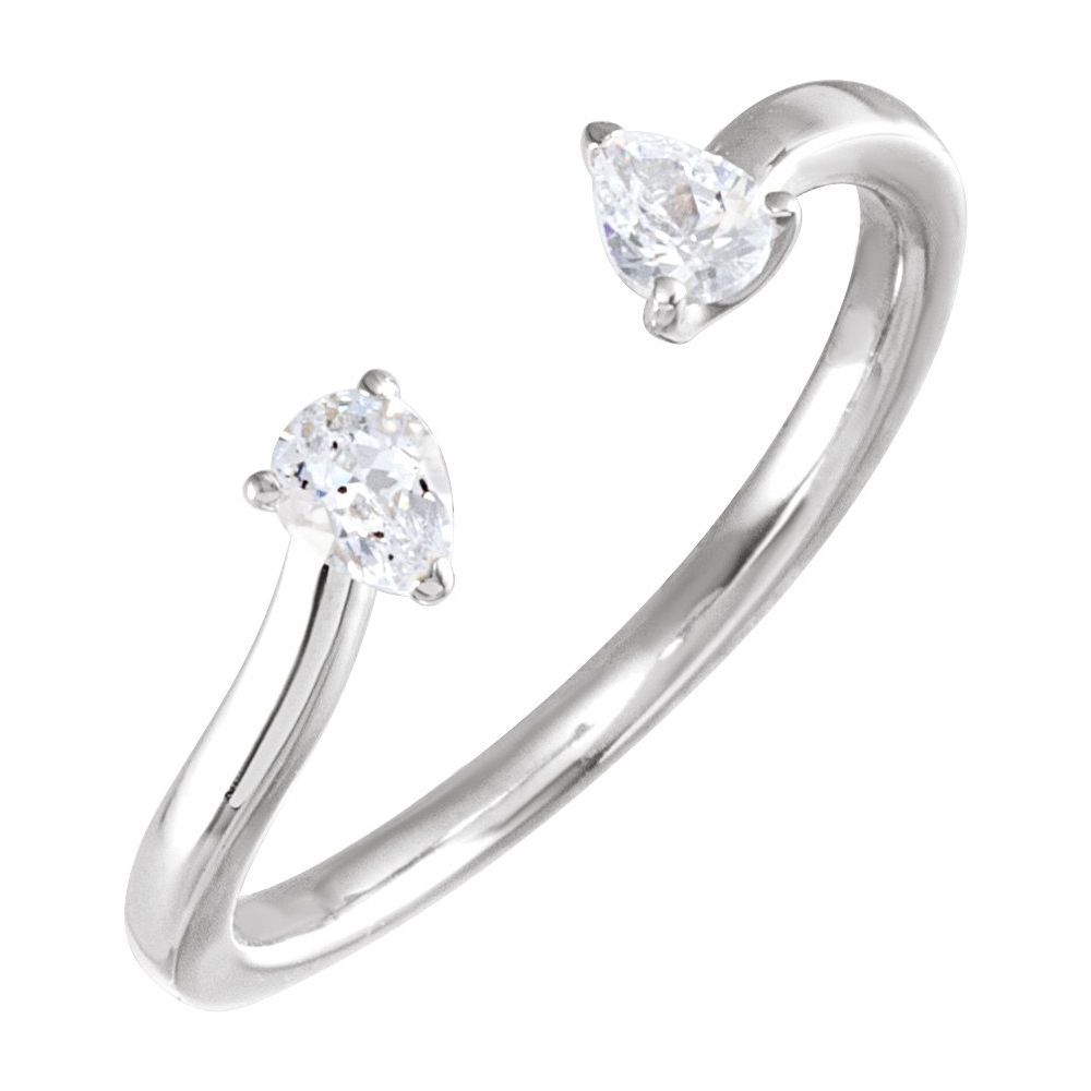 14K Pear Diamond Negative Space Ring