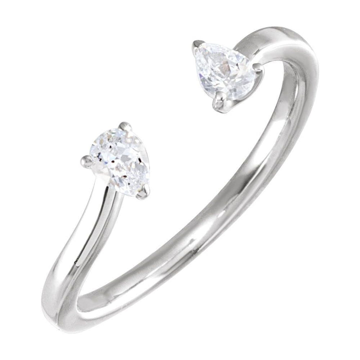 14K Pear Diamond Negative Space Ring